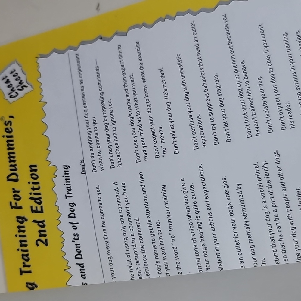 Dog training for dummies, Jack Volhard‎ and Wendy Volhard, 2nd Edition, Preloved - Picture 4 of 4